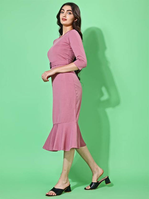 Women Bodycon Multicolor Midi/Calf Length Dress