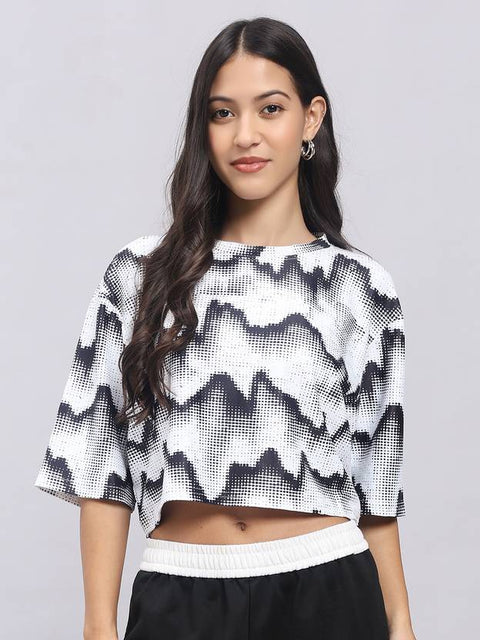 Formal Regular Sleeves Printed Women Black Top