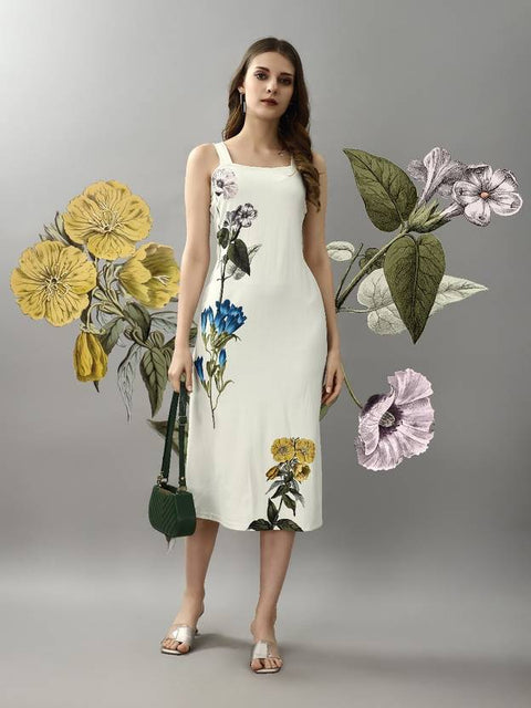 Women Bodycon White Midi/Calf Length Dress