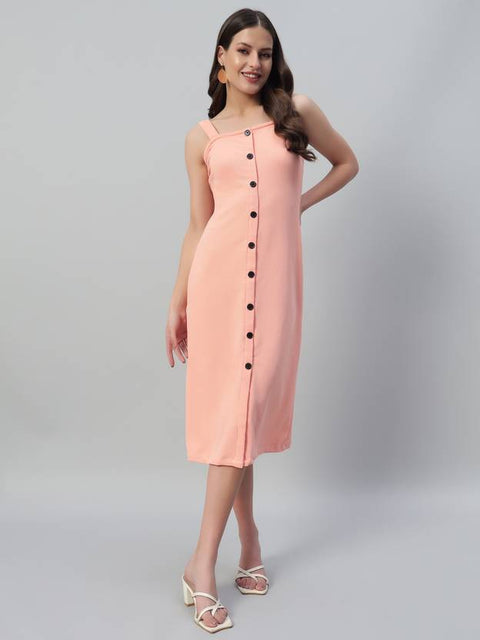 Women Bodycon Beige Below Knee Dress