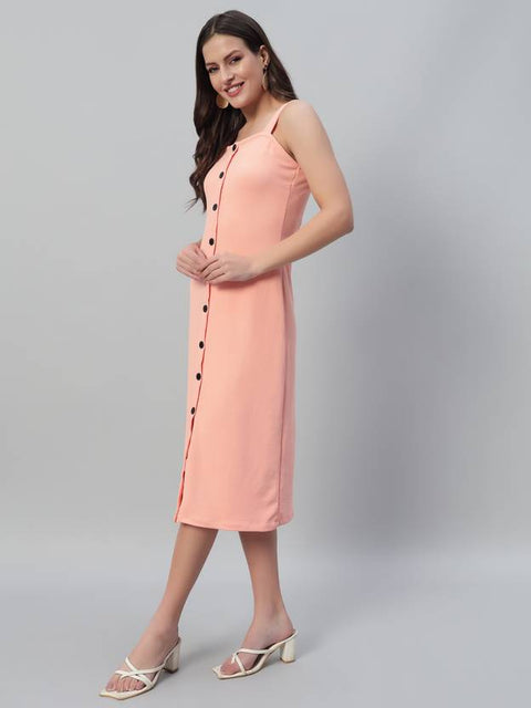 Women Bodycon Beige Below Knee Dress