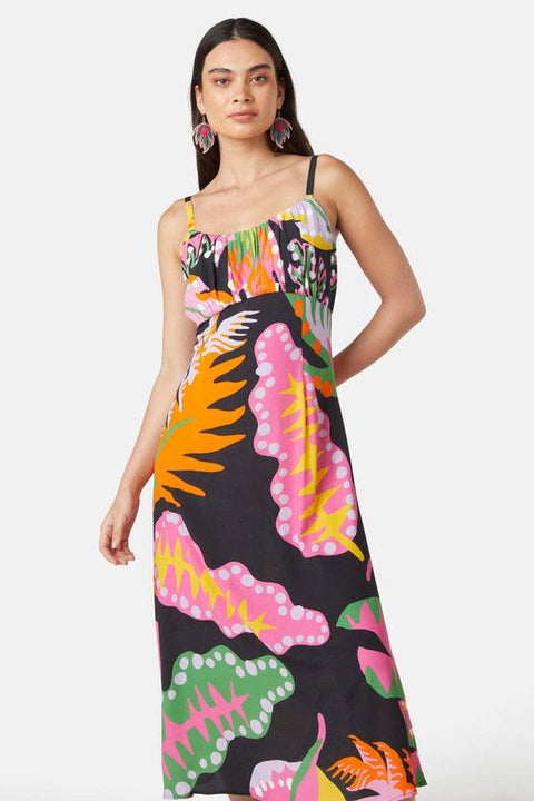 Women A-line Black Midi/Calf Length Dress